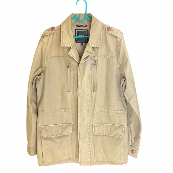 Obey Jackets & Blazers - OBEY PROPAGANDA khaki utility jacket EUC